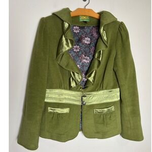 Tracy Porter Womens Wool Blend Jacket Large Artsy Eclectic Dressy Forest Fairy